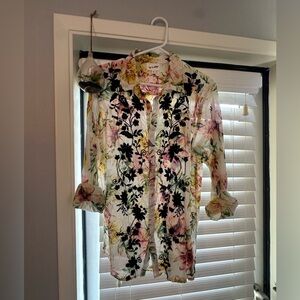 Floral Button Down Shirt - Multicolor